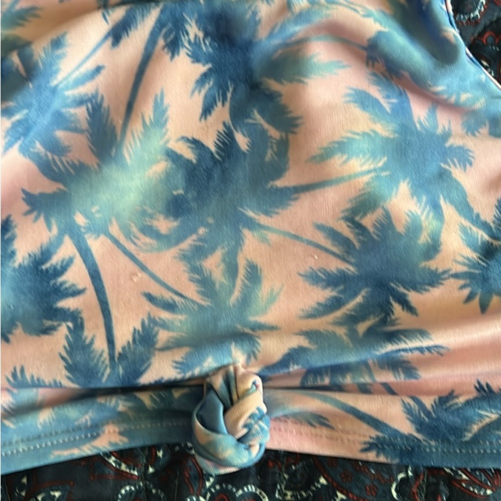 Art Class Blue and Pink Palm Tree Bikini